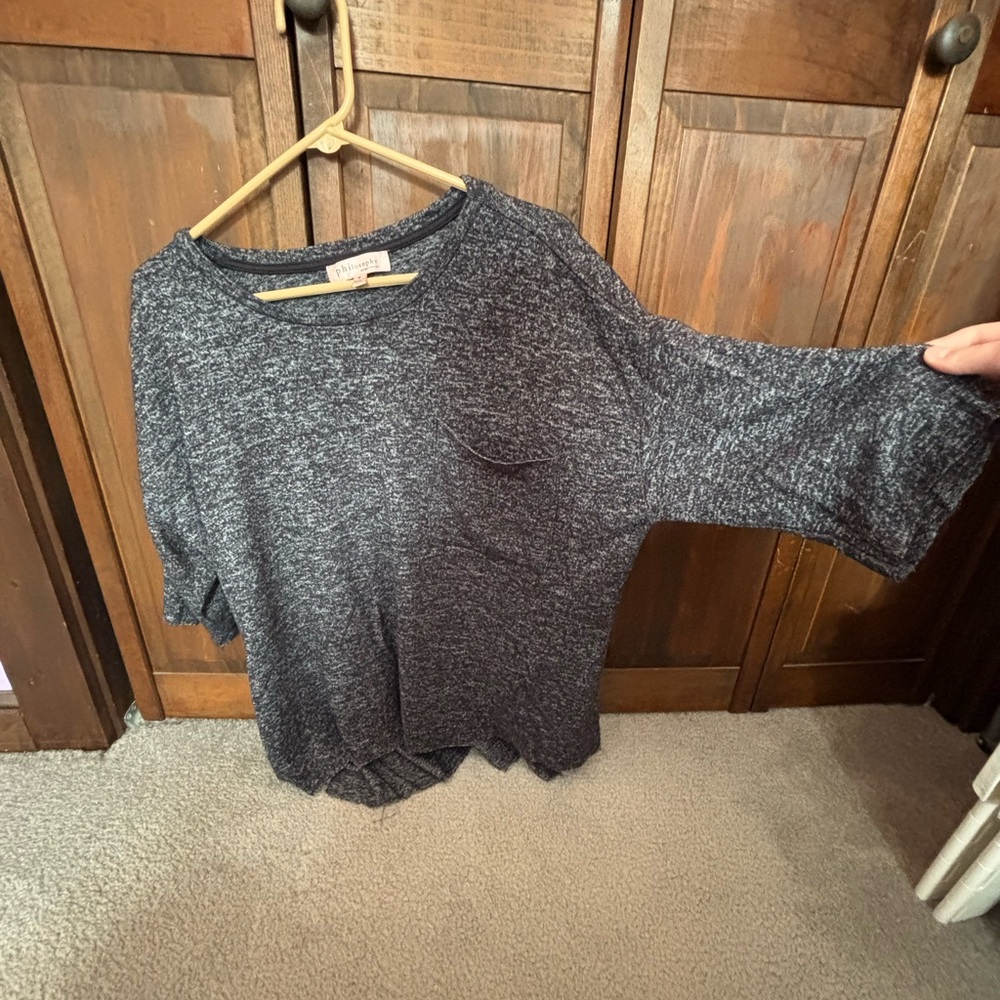 Philosophy Gray oversized mid length sleeve
